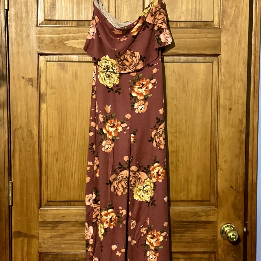 Sleeveless floral jumpsuit